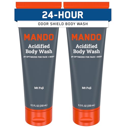 Mando Odor Shield Body Wash - 24 Hour Control - Removes Odor Better than Soap - SLS Free, Paraben Free, Skin Safe - 8.5 Ounce (Pack of 2) (Mt Fuji) - Image 1
