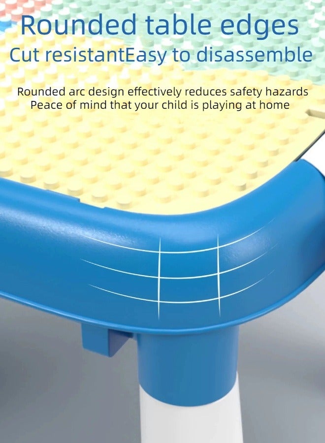 Multi-functional block learning table parent-child interaction puzzle DIY building large particles block toy table (contains DIY block particles 100Pcs and erasable paintbrush two) - Image 4