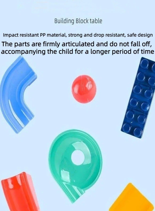 Multi-functional block learning table parent-child interaction puzzle DIY building large particles block toy table (contains DIY block particles 100Pcs and erasable paintbrush two) - Image 3