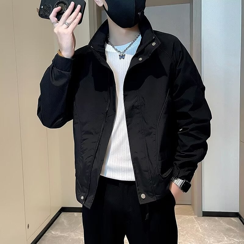 Style Work Jacket Men'S Fashionable Jacket All-Match Loose Korean Style Vertical Collar Jacket Jacket - Image 5
