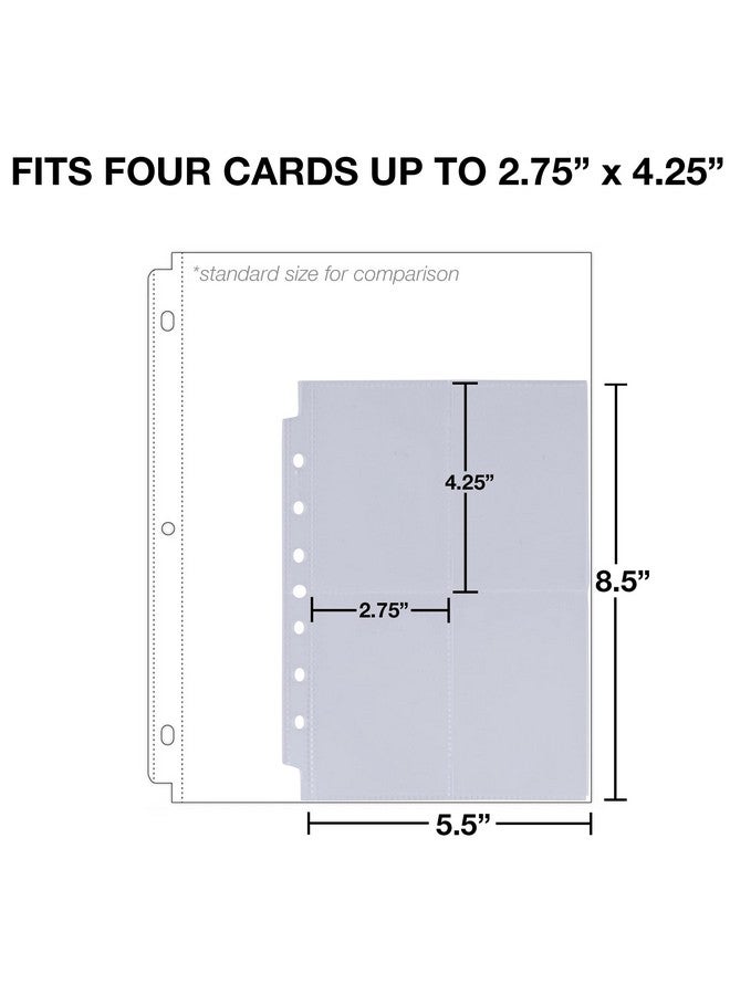 سامسيل 4 جيوب لحافظات بطاقات التداول، 25 حزمة تناسب 3 مجلدات صغيرة دائرية، 100 جيب تحميل جانبي يحمل 2.5 × 3.5 بوصة، بطاقات الألعاب، بطاقات العمل، البطاقات الرياضية - Image 3