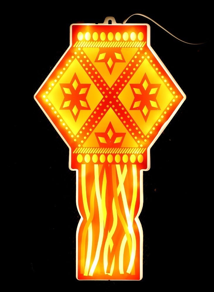 ZAYO LED Lantern Hanging Decorative Light for Home Decor Bedroom Balcony Garden Wedding Party, Festival Diwali Hanging Lantern Light Indoor & Outdoor Use - 35cm - Image 1