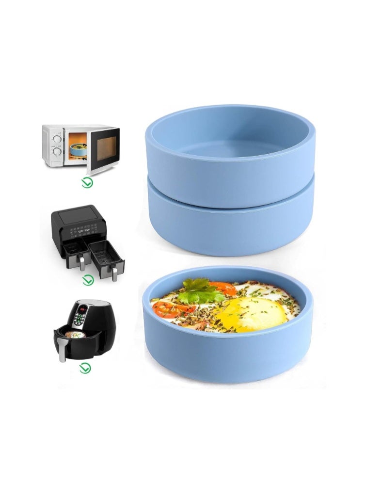 TERRIFI 3Pcs Air Fryer Egg Mold,Silicone Air Fryer Egg Pan, Alternative to Microwave Egg Cooker/Sous Vide Egg Bite Maker,BPA Free,Dishwasher Safe,Air Fryer Accessories,Blue - Image 4