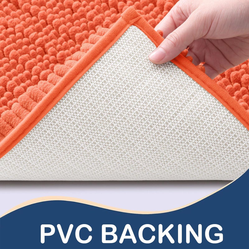 Arotive Arotive Luxury Chenille Bathroom Rug Mat  Extra Soft Thick Absorbent Shaggy Bath Rugs  Non-Slip Machine Wash Dry Plush Bath Mats for Bathroom  Tub  and Shower (30""x20""  Coral)  - Image 3