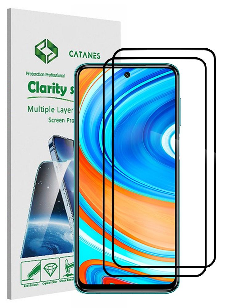 CATANES 2 Pack For Xiaomi Redmi Note 9 Pro Screen Protector Tempered Glass Full Glue Back - Image 1