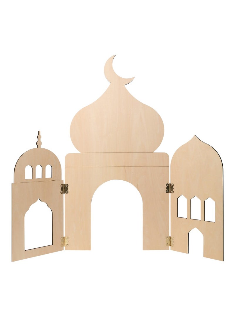 Hilalful HilalFul My Wooden Pop Up Masjid | Home Decoration | Eid, Ramadan Decoration | For Daily Prayer in  Prayer Rooms | Mosque Shaped | Durable | Eco-Friendly  | Islamic Themed  - Image 1