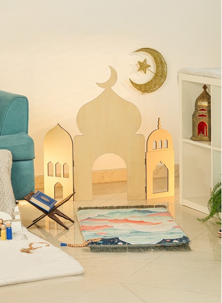 Hilalful HilalFul My Wooden Pop Up Masjid | Home Decoration | Eid, Ramadan Decoration | For Daily Prayer in  Prayer Rooms | Mosque Shaped | Durable | Eco-Friendly  | Islamic Themed  - Image 3