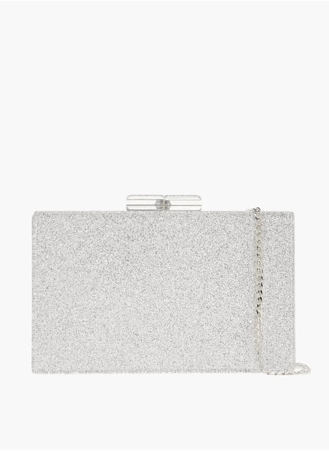 سيليست Women Embellished Clutch with Detachable Chain Strap and Clasp Closure