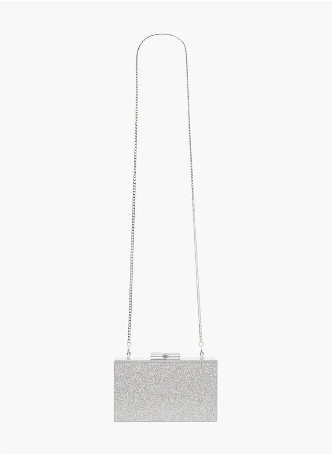 سيليست Women Embellished Clutch with Detachable Chain Strap and Clasp Closure