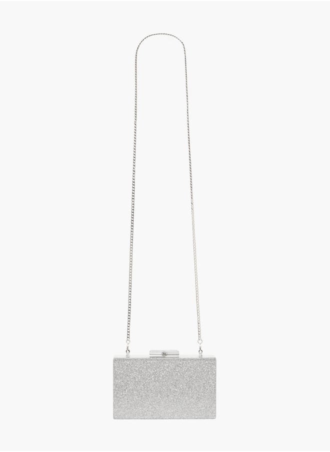 Celeste Women Embellished Clutch with Detachable Chain Strap and Clasp Closure  - Image 2