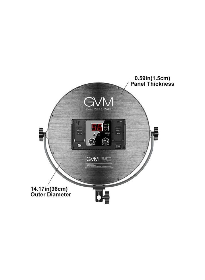 GVM Y60D256 15" Bi-Color LED Video Edge Light – 3200K–5600K, CRI 97+, Dimmable, Professional Studio & Video Lighting Panel - Image 5