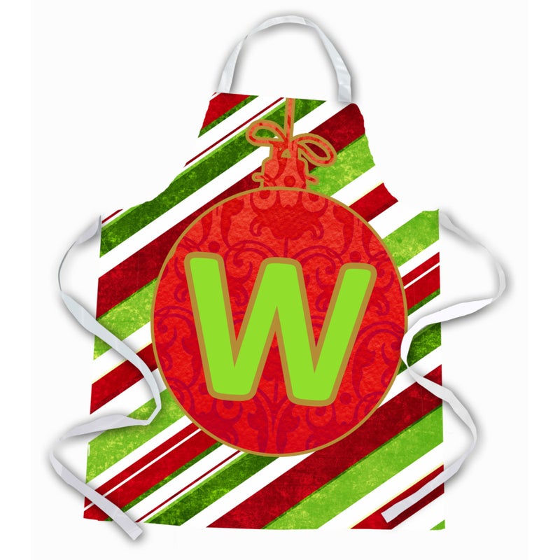 Caroline's Treasures ""Caroline's Treasures CJ1039-WAPRON Christmas Ornament Holiday Initial Letter W Apron  Large  Multicolor""