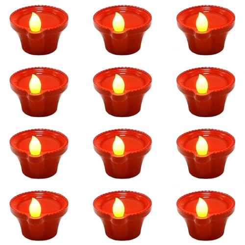 Joyarix Water Sensor Diya for Home Decoration - 12 Pcs Electric Flameless & Smokeless LED Diya Lights, Candle for Home Decor, Diwali Festivals Decoration,Christmas,New Year, Festival (Pack of 12) - Image 1