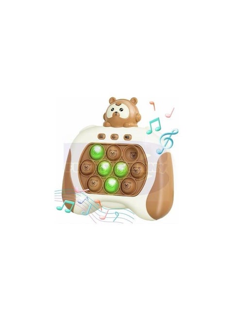 FB Funny bunny Quick Push Pop Game,Console Pop Game,Fidget Toys Light up , Handheld Puzzle Game Machine,Console Pop Game, Stress Anxiety Relief,Multiple Game Modes Toy for 3+ Years. (Headphone Bear)