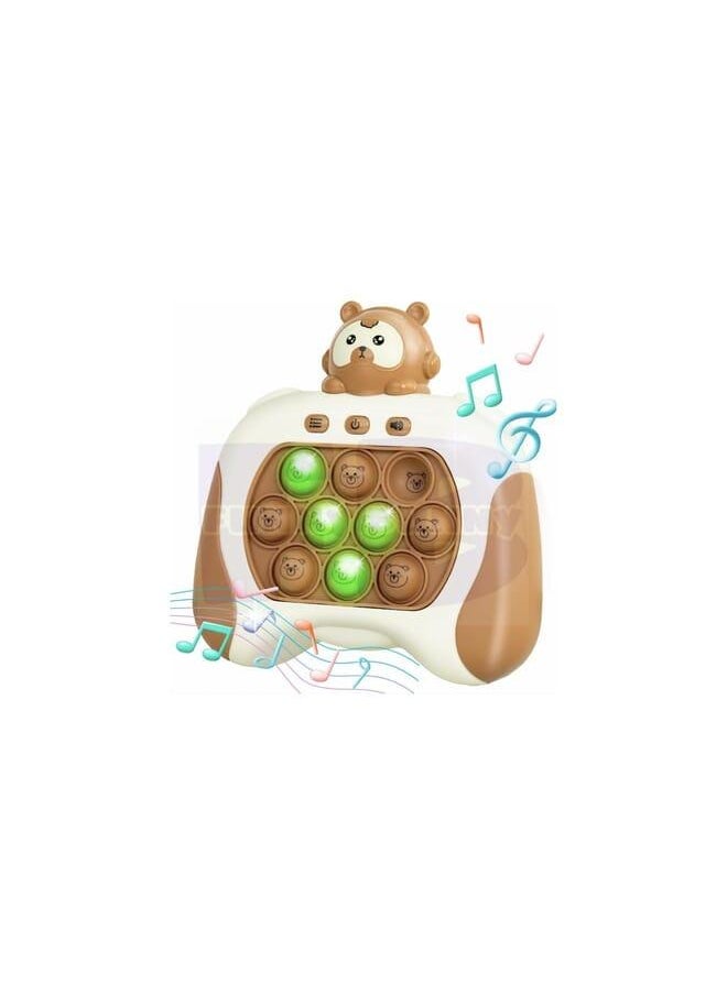 FB Funny bunny Quick Push Pop Game,Console Pop Game,Fidget Toys Light up , Handheld Puzzle Game Machine,Console Pop Game, Stress Anxiety Relief,Multiple Game Modes Toy for 3+ Years. (Headphone Bear)
