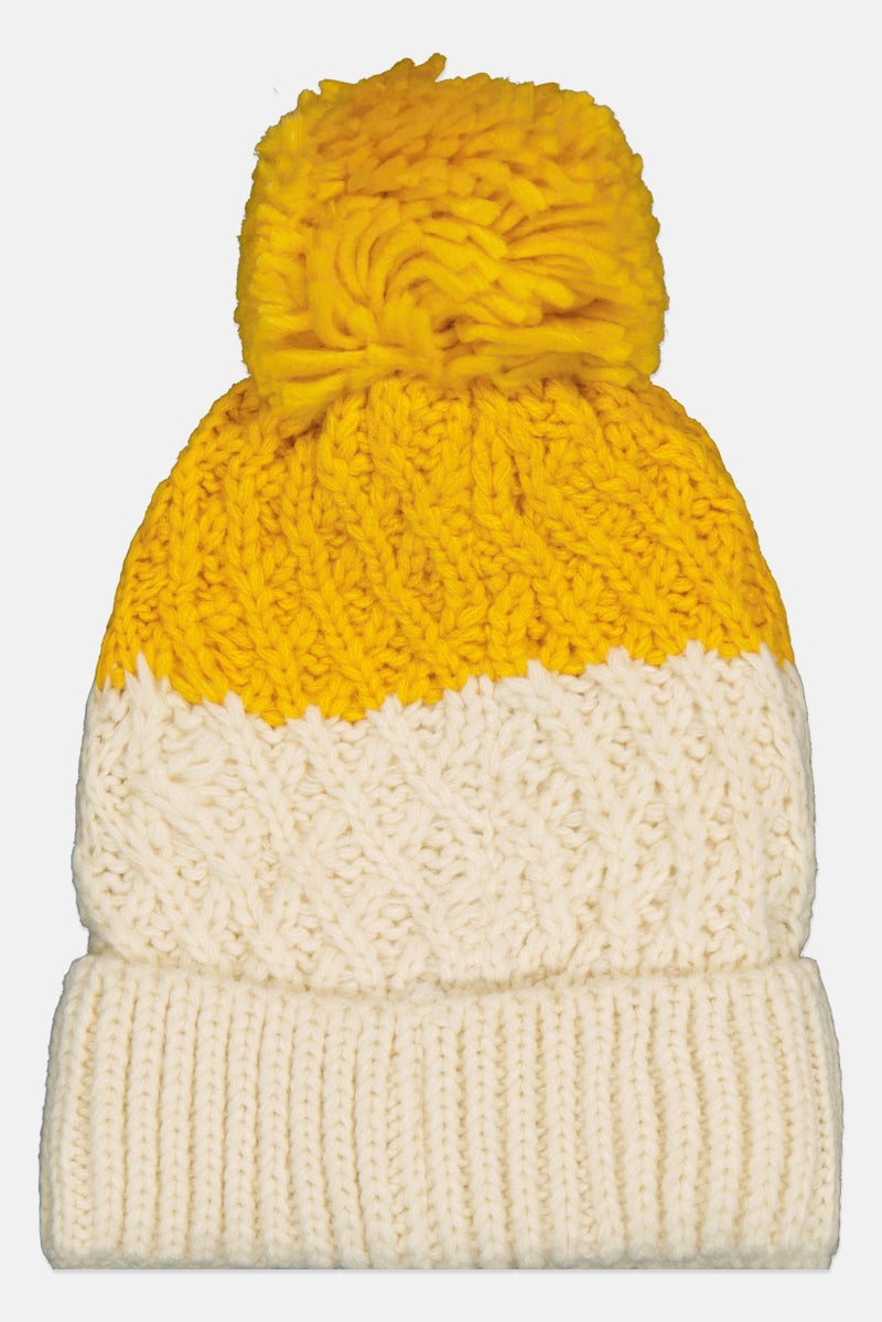 Cool Club Kids Girl Two Tone Textured Bennie Hat, Multicolor - Image 2