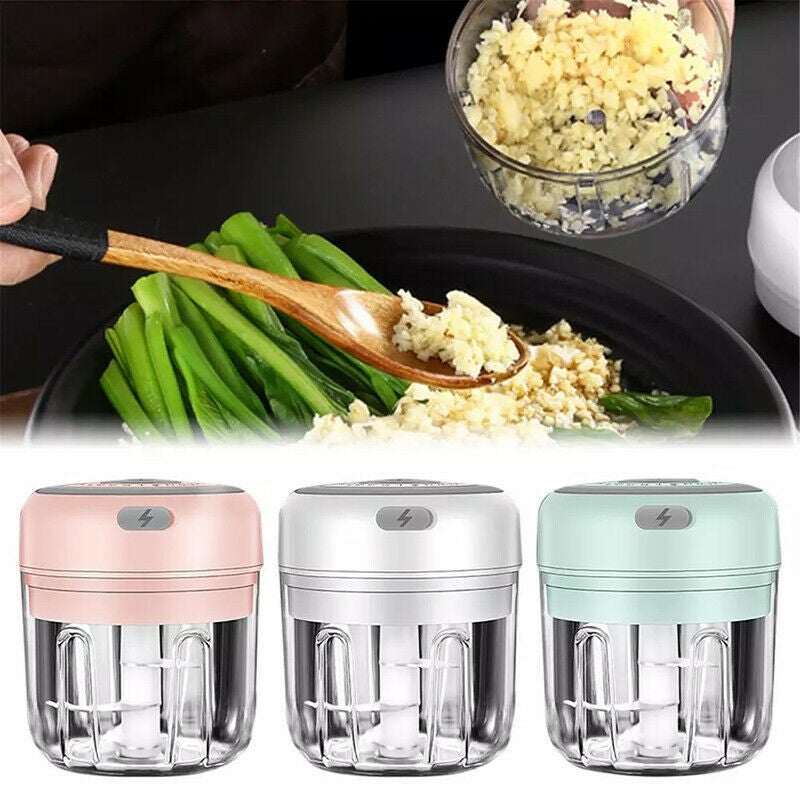 Mini wireless electric garlic masher garlic machine pull garlic machine household mini garlic machine press garlic masher auxiliary food machine White Mug 250ml-Upgrade Powerful - Image 2