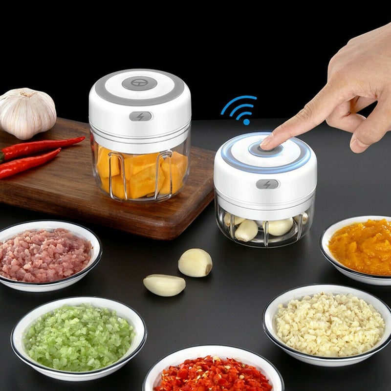 Mini wireless electric garlic masher garlic machine pull garlic machine household mini garlic machine press garlic masher auxiliary food machine White Mug 250ml-Upgrade Powerful - Image 3