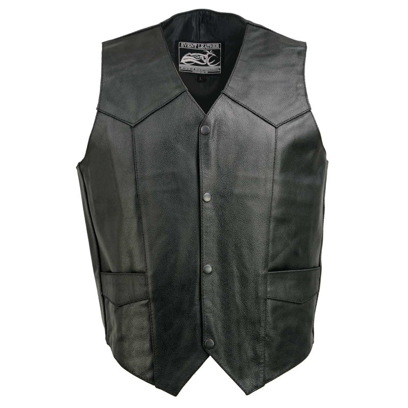 EVENT LEATHER EL5310 Black Motorcycle Leather Vest for Men - Riding Club Adult Motorcycle Vests - 3X-Large - Image 5
