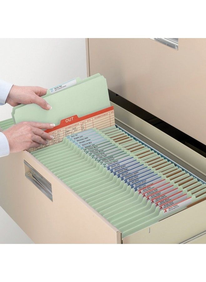 Smead - Pressboard Classification File Folder With Safe Shield Fasteners 2 Dividers 2" Expansion Letter Size Gray Green 10 Per Box (14076) - Image 1