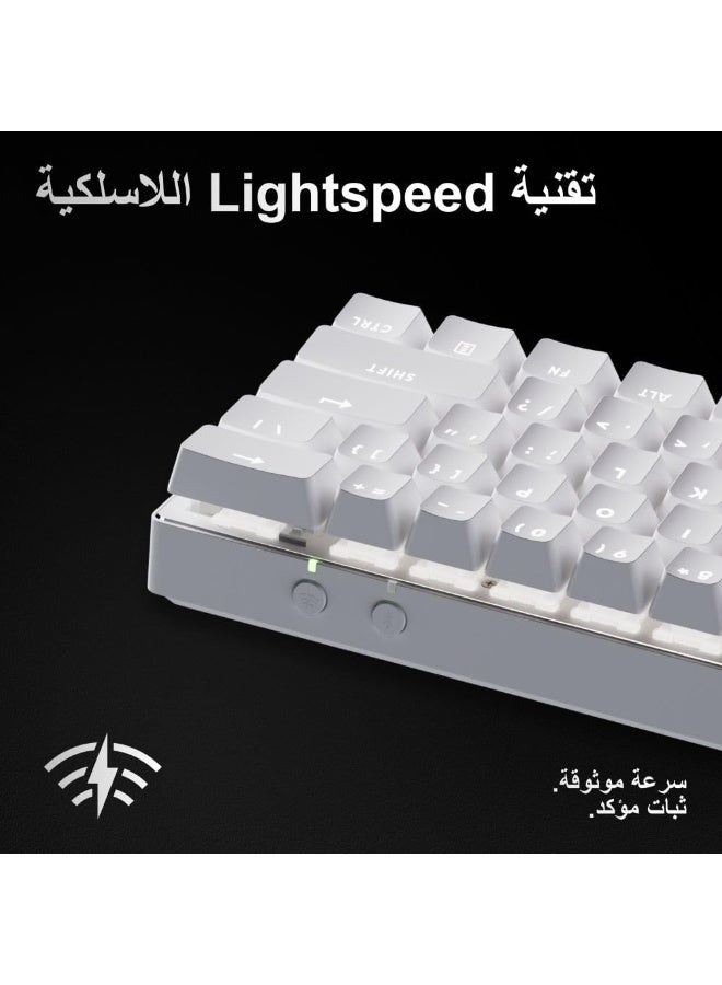 Logitech G PRO X 60 LIGHTSPEED Wireless Gaming Keyboard, Ultra Compact TKL 60% Mechanical Keyboard for Windows PC, LIGHTSYNC RGB, Dual-Shot PBT Keycaps, GX Optical Tactile Switches - White - Image 3