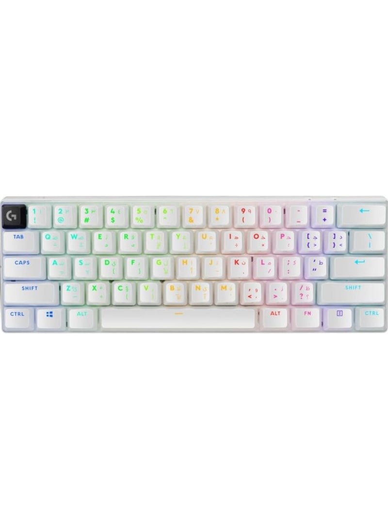Logitech G PRO X 60 LIGHTSPEED Wireless Gaming Keyboard, Ultra Compact TKL 60% Mechanical Keyboard for Windows PC, LIGHTSYNC RGB, Dual-Shot PBT Keycaps, GX Optical Tactile Switches - White - Image 1