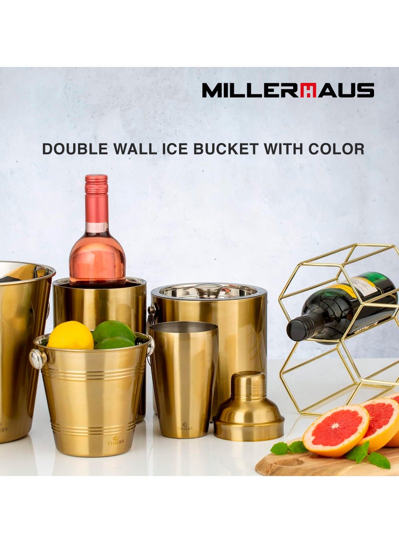 MILLERHAUS - Millerhaus DOUBLE WALL ICE BUCKET WITH COLOR - Bar Accessories ,Stainless Steel - Image 1