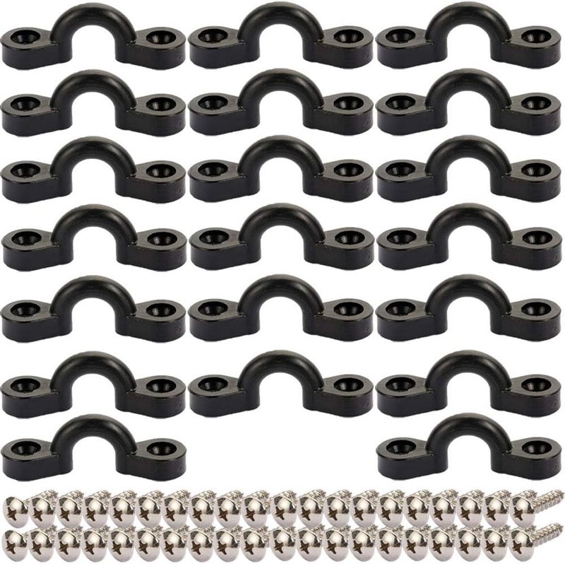 Borogo Kayak Pad Eye Kit, 10PCS Nylon Bungee Deck Loops Tie Down Pad Eye with 20 Screws for Boat Kayak Deck Rigging Kit - Image 1
