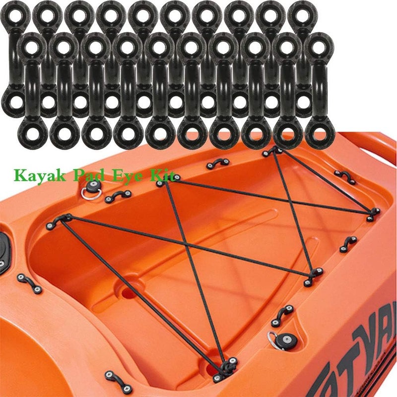 Borogo Kayak Pad Eye Kit, 10PCS Nylon Bungee Deck Loops Tie Down Pad Eye with 20 Screws for Boat Kayak Deck Rigging Kit - Image 5