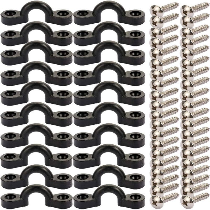 Borogo Kayak Pad Eye Kit, 10PCS Nylon Bungee Deck Loops Tie Down Pad Eye with 20 Screws for Boat Kayak Deck Rigging Kit - Image 2