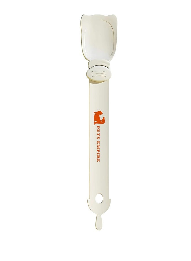 PETS EMPIRE Cat Strip Feeder and Pet Food Mixing Spoon,Orange Cats Stripe Squeeze Spoon Multifunctional Lickable Treat Feeding Dispenser for Cat Liquid Snack and Wet Food (White) - Image 1