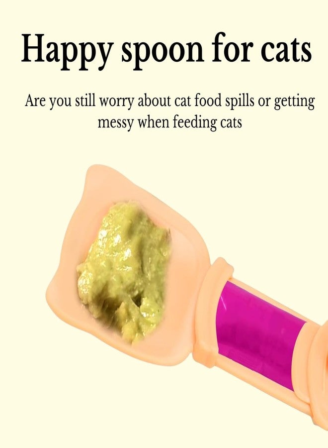PETS EMPIRE Cat Strip Feeder and Pet Food Mixing Spoon,Orange Cats Stripe Squeeze Spoon Multifunctional Lickable Treat Feeding Dispenser for Cat Liquid Snack and Wet Food (White) - Image 4