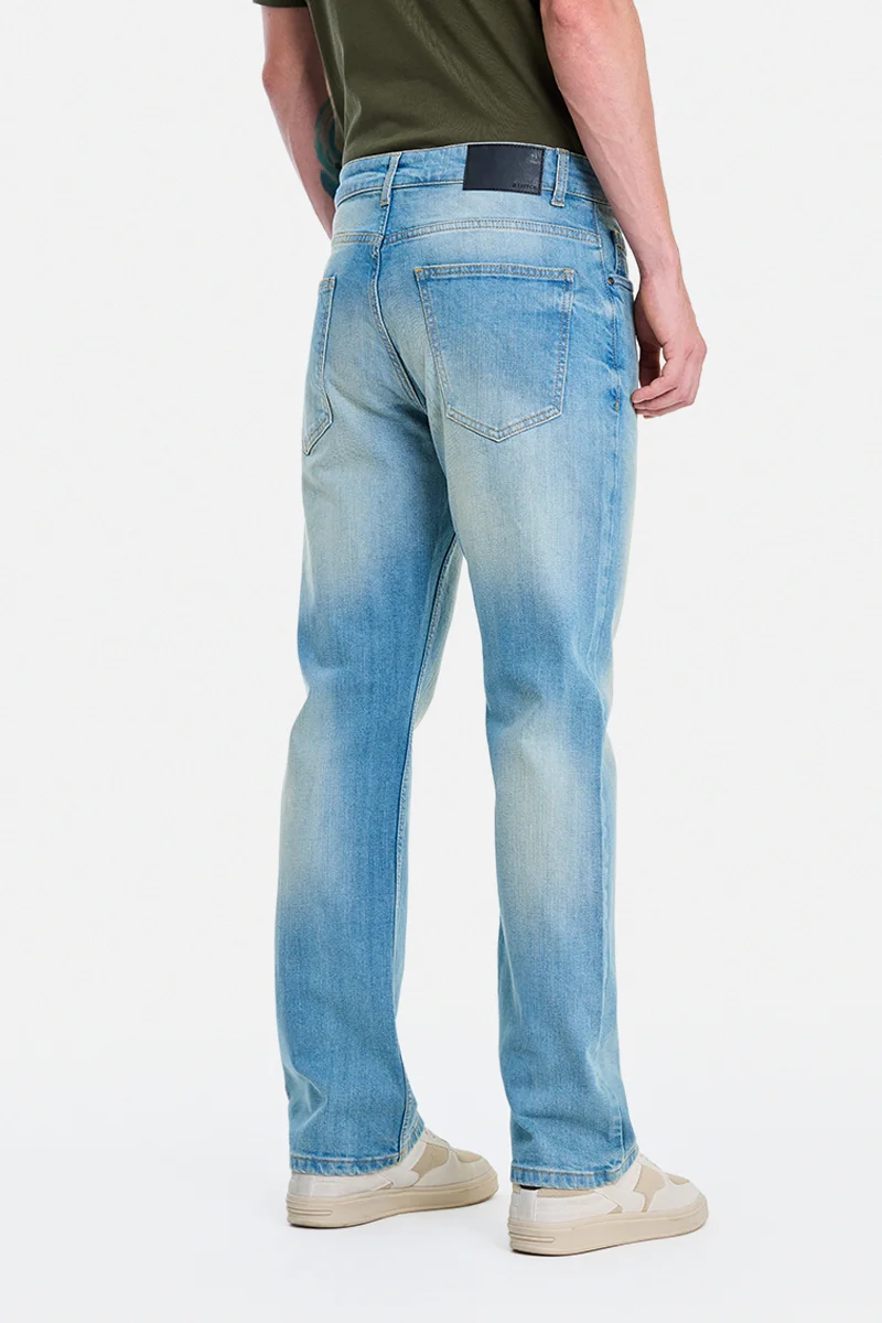 SNITCH Light Blue Light Blue Solid Straight Fit Casual Jeans for Men | Best Price UAE