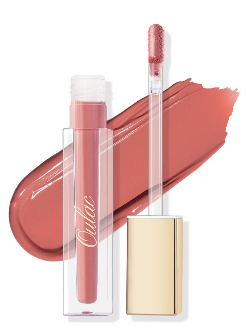 Oulac Matte Liquid Cool Toned Nude Peach Lipstick for Women, Creamy Matte Texture Lip Gloss, Waterproof, Non-Stick Cup, Extra-Pigmented Lip Tint Stain with Vitamin E & Rose Oil, Vegan, Cruelty-Free - M11 French Kiss - Image 1