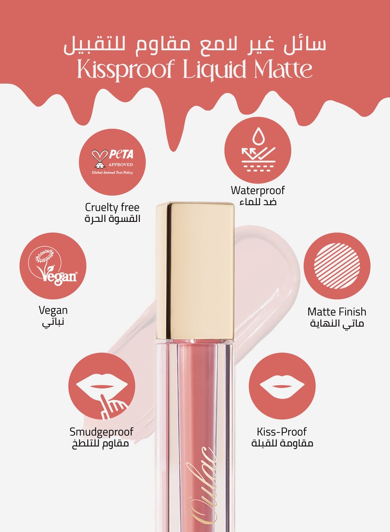 Oulac Matte Liquid Cool Toned Nude Peach Lipstick for Women, Creamy Matte Texture Lip Gloss, Waterproof, Non-Stick Cup, Extra-Pigmented Lip Tint Stain with Vitamin E & Rose Oil, Vegan, Cruelty-Free - M11 French Kiss - Image 4