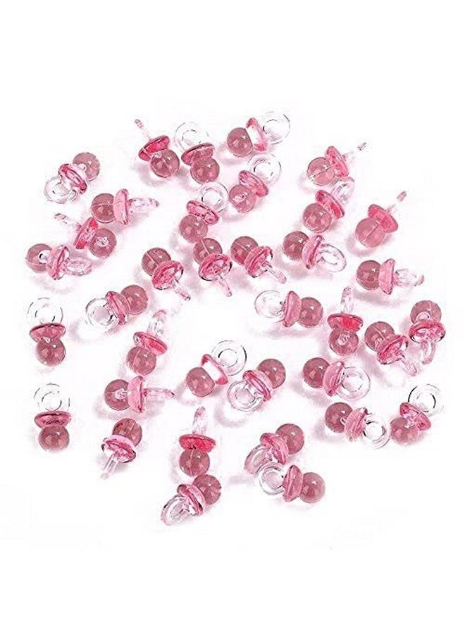 Tayarana - 200 Pieces Tiny Acrylic Baby Pacifiers For Baby Shower Party Favors Filler Decorations Ice Cube Game Supplies Table Decor (Pink) - Image 1
