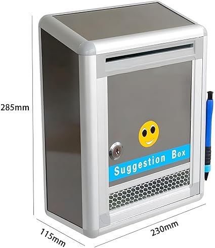 OTISTORES Multipurpose WallMounting Letterbox Wall Mail Holder Safe Donation Box with Lock Key Drop Box Donation Ballot Box Vintage Mailbox Letter Post Container Public Letter Box Pack of 1 - Image 3
