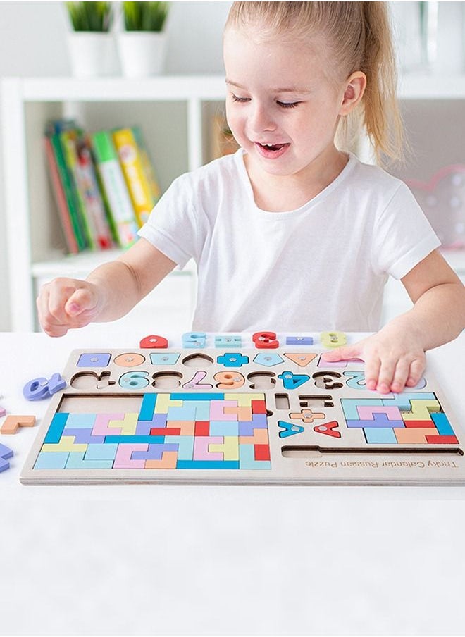 BAYBEE 4 In 1 Wooden Magnetic Puzzles For Kids, Montessori Toys With Fish Catching Game, Tangram Puzzle Numbers, Shapes, Numbers Puzzles Learning Educational Puzzle Toys For Kids 2+Years Boy Girl  - Image 2