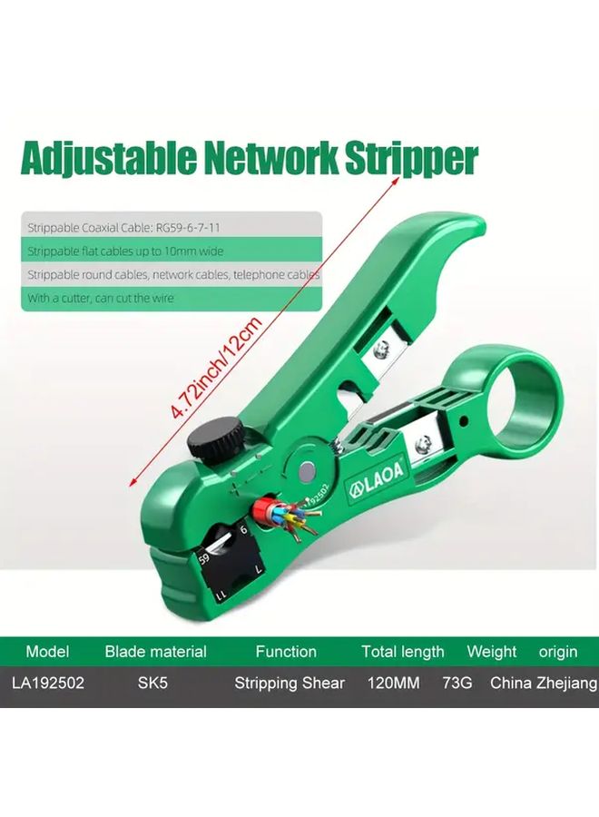 LA192502 Adjustable Network Stripper Pliers Professional Multifunctional Manual Tool SK5 Blade Plastic Material - Image 3