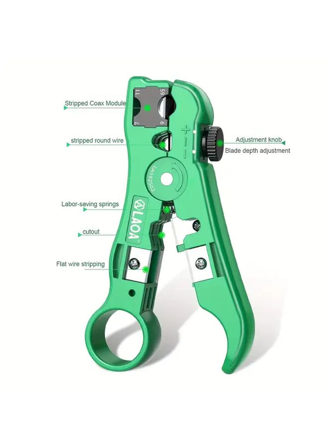 LA192502 Adjustable Network Stripper Pliers Professional Multifunctional Manual Tool SK5 Blade Plastic Material - Image 2