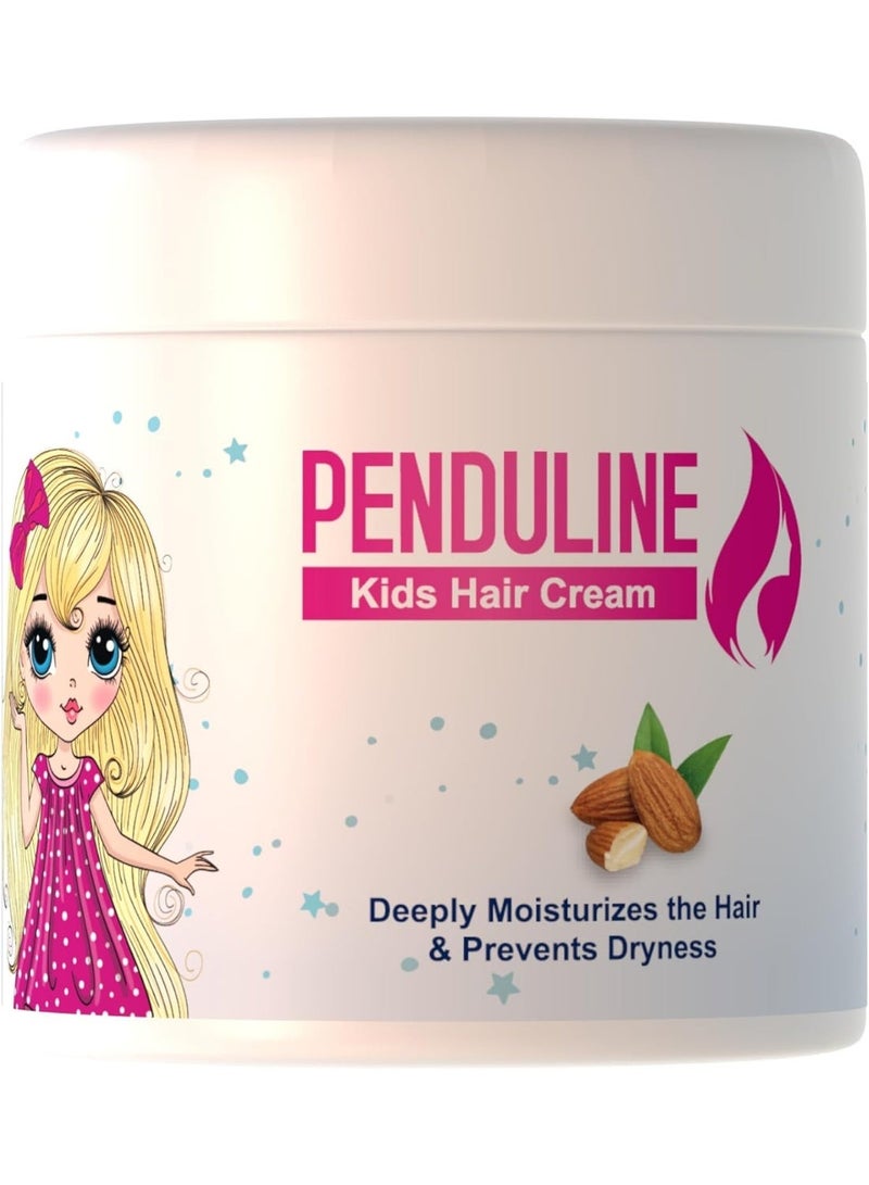 PENDULINE Kids Hair Cream for Dry & Normal Hair with Aloe Vera, Almond Oil, Cocoa Butter & Argan Oil – 250 ml - Image 1