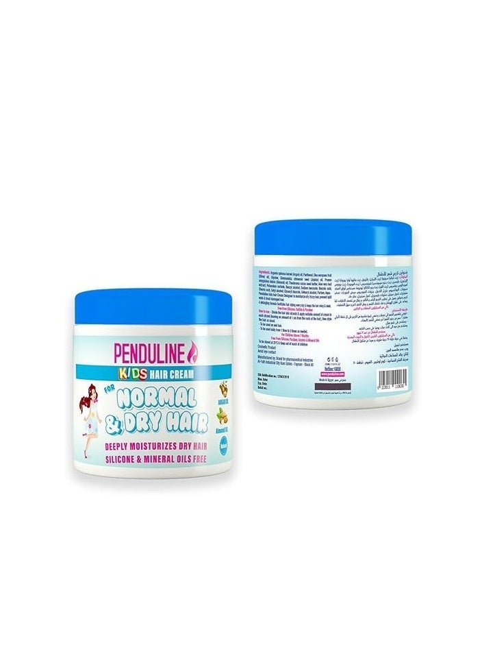 PENDULINE Kids Hair Cream for Dry & Normal Hair with Aloe Vera, Almond Oil, Cocoa Butter & Argan Oil – 250 ml - Image 2