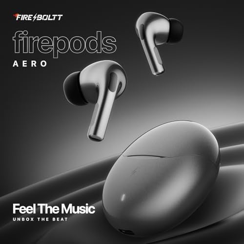 Fire-Boltt Aero TWS Earbuds Custom EQ, Wireless Bluetooth 5.4, Music & App Support, 50H Playtime, Fast Charging Case, 50ms Low Latency for Gaming, Touch Controls, IPX4 Waterproof, Clear Calls - D Grey - Image 2