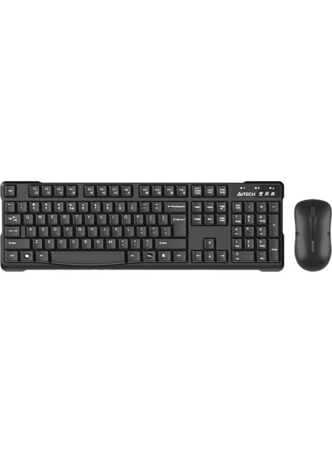 A4Tech Wkg-1000 Wireless Keyboard And Mouse Combo, Desktop And Laptop External Office Typing Membrane Keyboard And Mouse Set, Wireless Portable, Black - Image 2