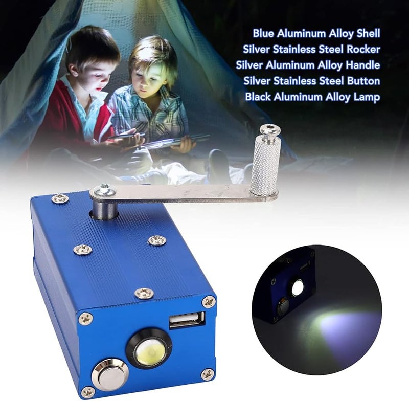 Hand Crank Generator Portable Emergency Charger USB Output Aluminum Alloy Durable Design COB Lamp Included - Image 5
