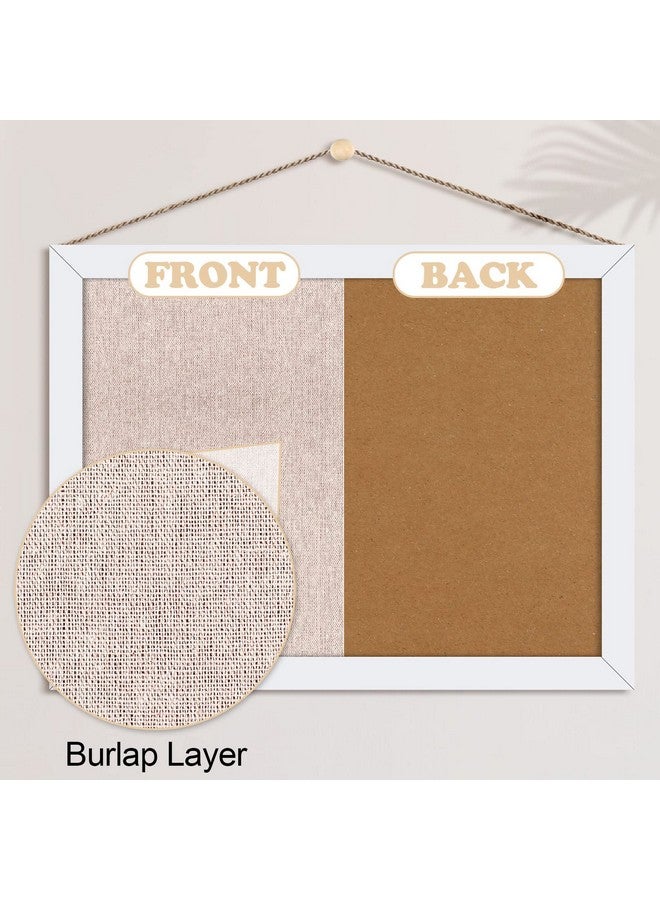 Teling 6 Pack Wood Bulletin Boards With Linen 12''X 16'' Cork Board For Walls With 60 Pushpin Decorative Hanging Pin Board Wood Framed Display Bulletin Board For Room School Office Bedroom (White) - Image 3