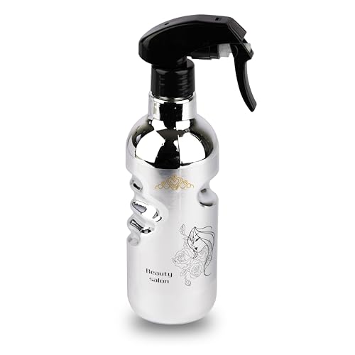 KRESHU 500ML Spray Water Bottle Ultra-Fine Mist Spray Water Gun Hairdressing Sprayer Styling Tools for Styling Salon Hair Barber Skin Care Mist Pressure Pump Flowers (Silver, Pack of 1) - Image 1