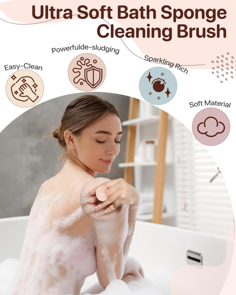 YUMMIS 2026 Upgrade 4pcs Loofah Sponge, Super Soft Sunflower Suction Cup Bath Ball, 2-in-1 Sunflower Ball Exfoliating Bath Sponge Cleaning Brush, Mesh Shower Body Sponge Accessories for Women, Men Shower - Image 2