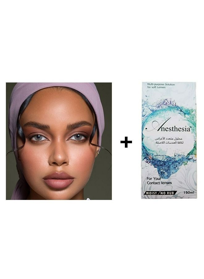 أنستازيا عدسات لاصقة اديكت اماريلو صالحة للاستخدام لمدة 6 أشهر مع محلول150 مل - Image 1