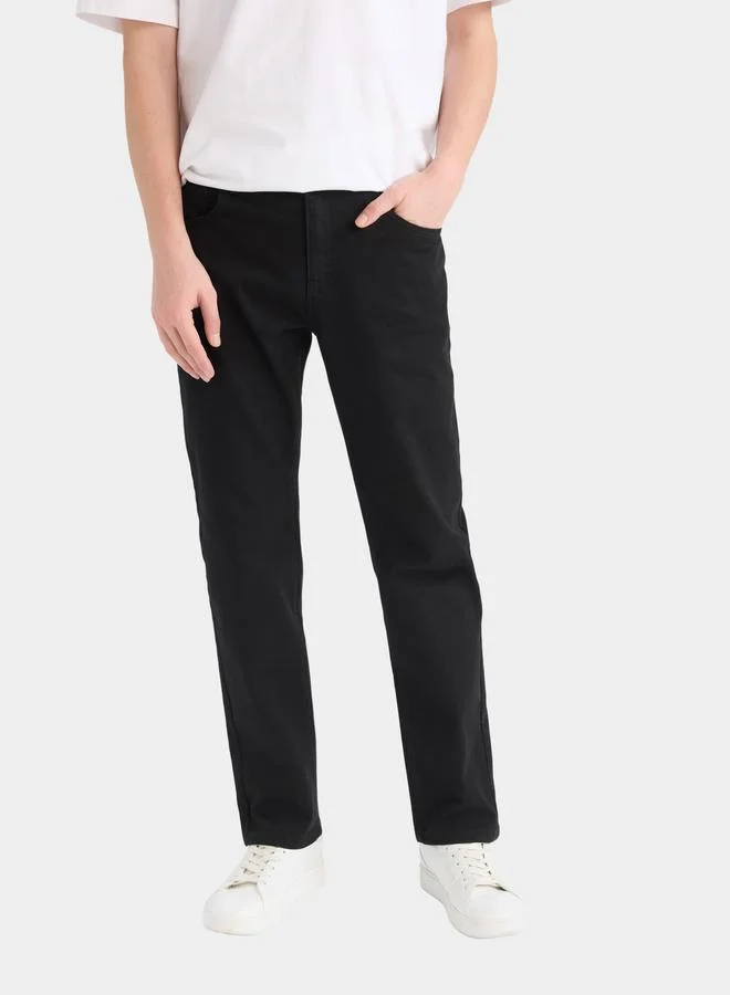 DeFacto DeFacto Men's Dark Wash Black Plain Jeans